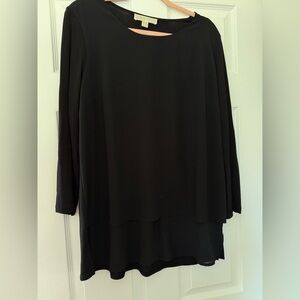 Michael Kors Black Layered Long-Sleeve Tunic